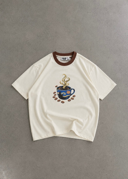 ‘STARRY BREW’ .TEE | CREAM WHITE