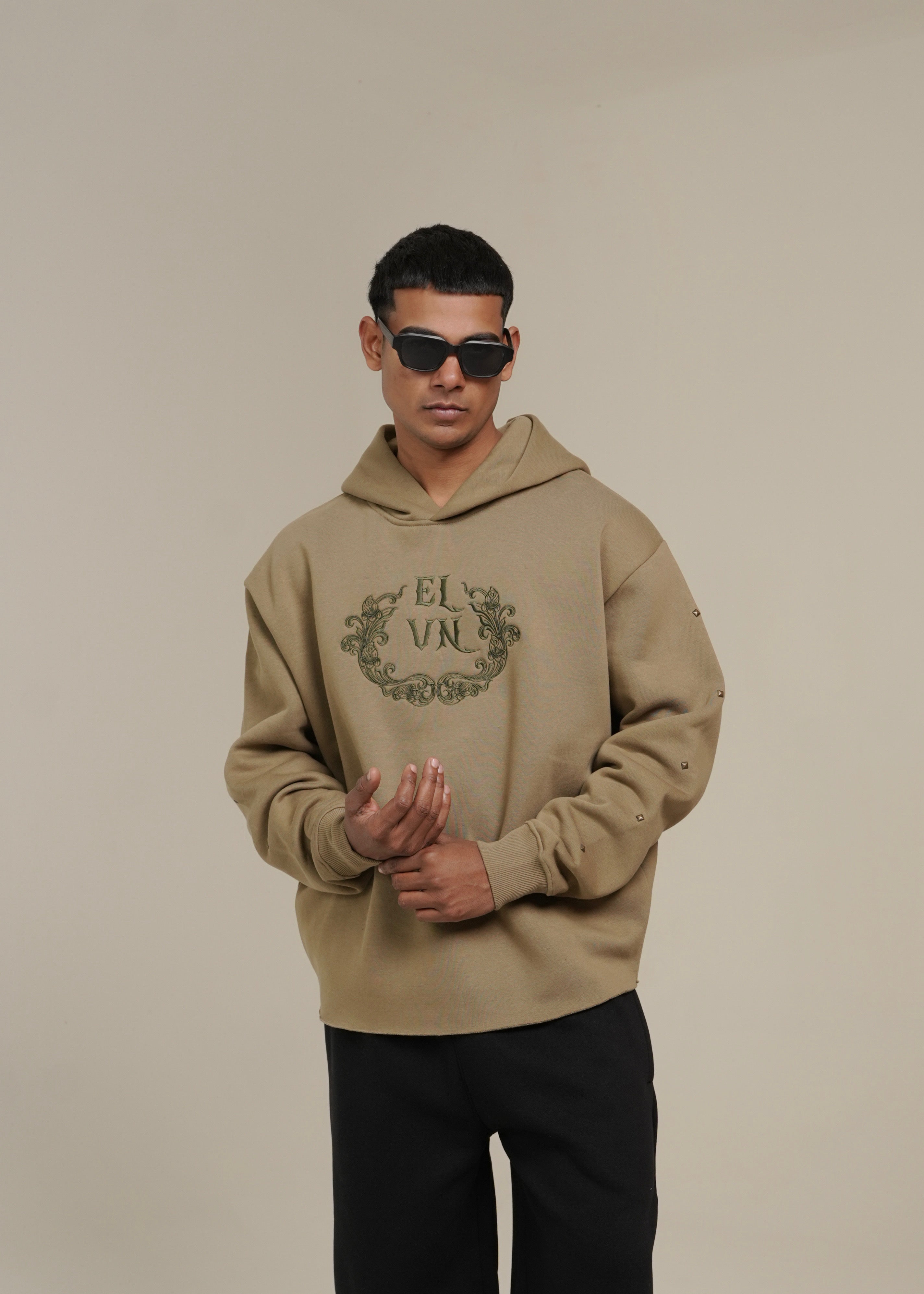 ‘FALLEN GRACE’ CROPPED HOODIE | SAGE GREEN