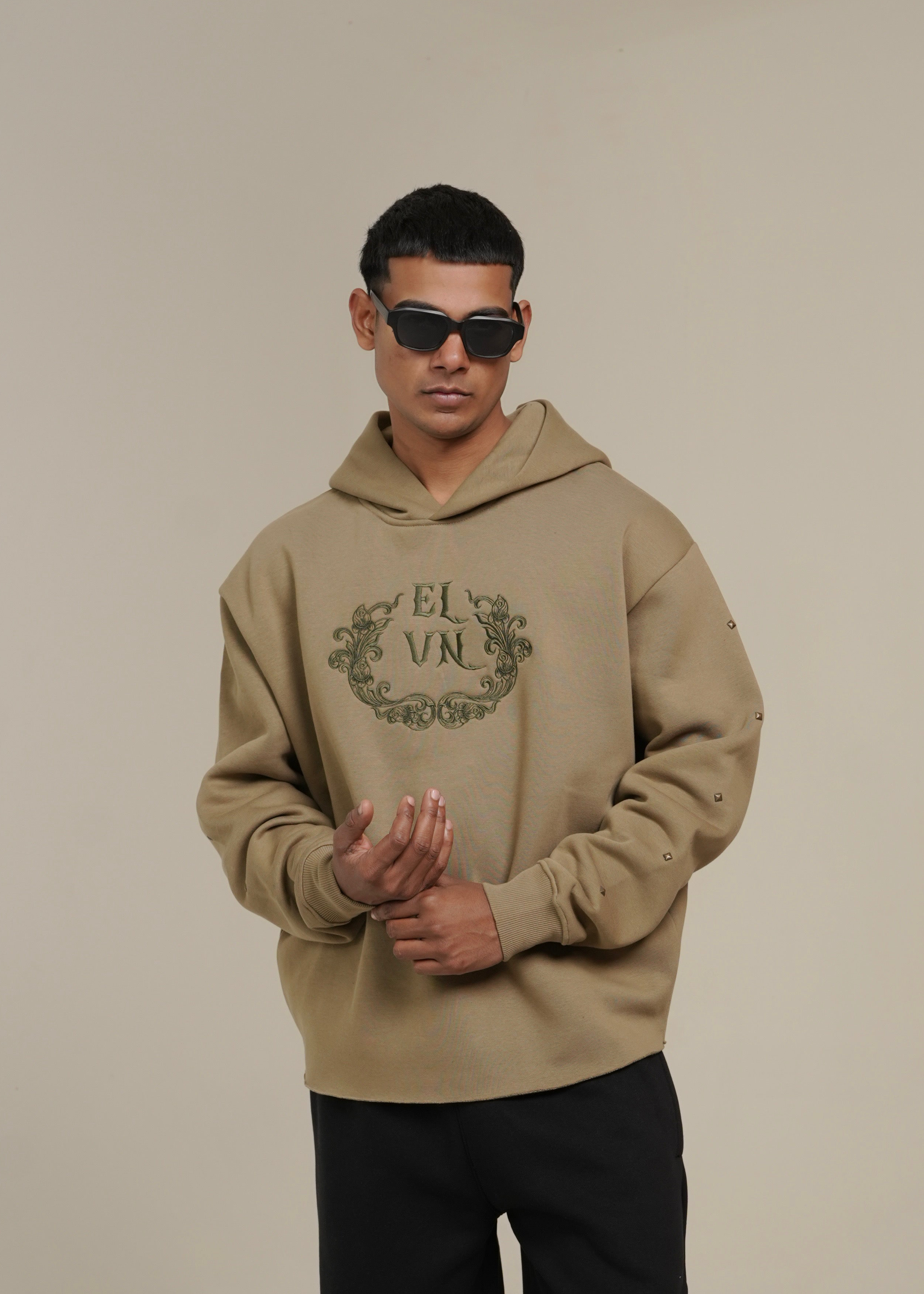‘FALLEN GRACE’ CROPPED HOODIE | SAGE GREEN
