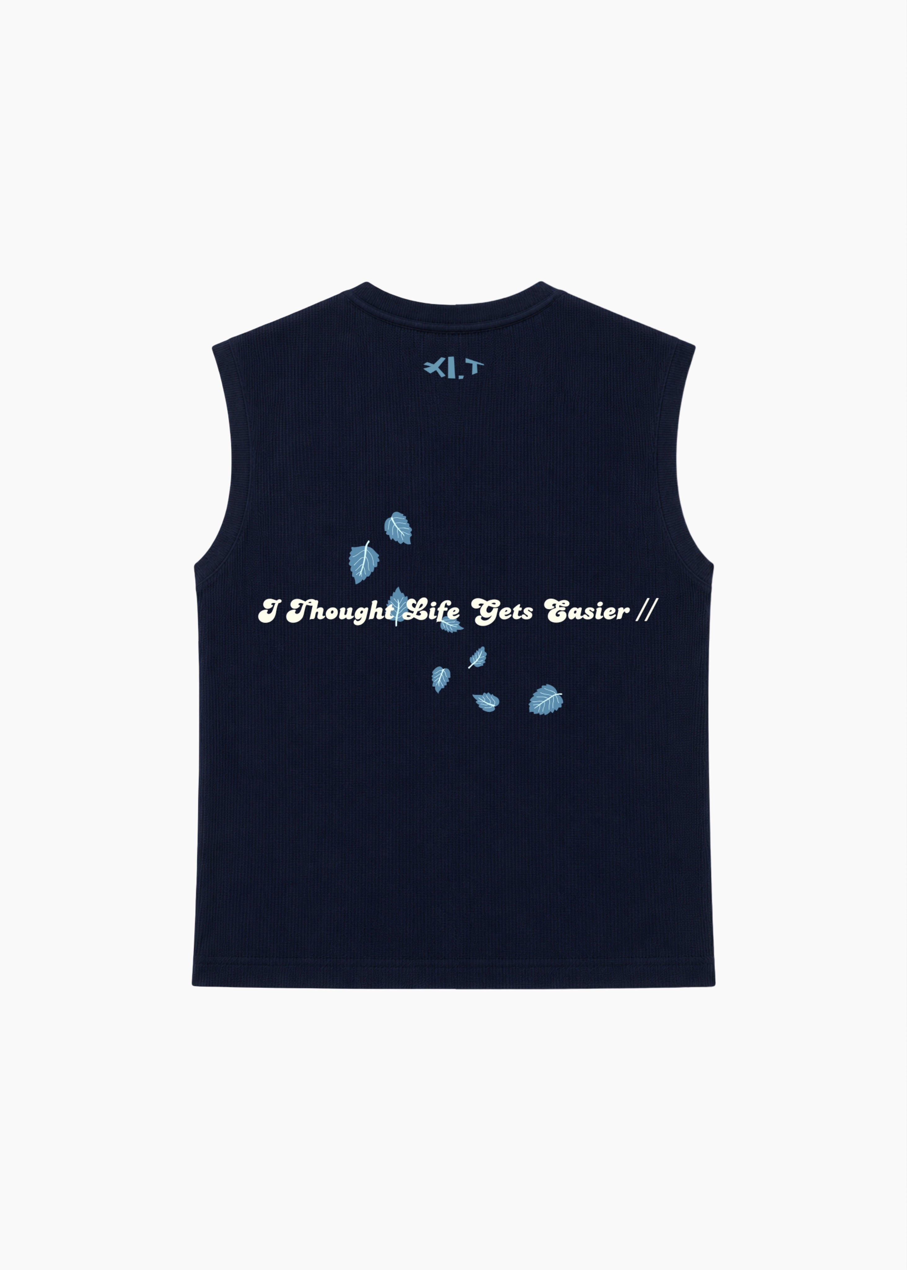 ‘EASE IN DEPTH’ WAFFLE TANK TOP | NAVY BLUE