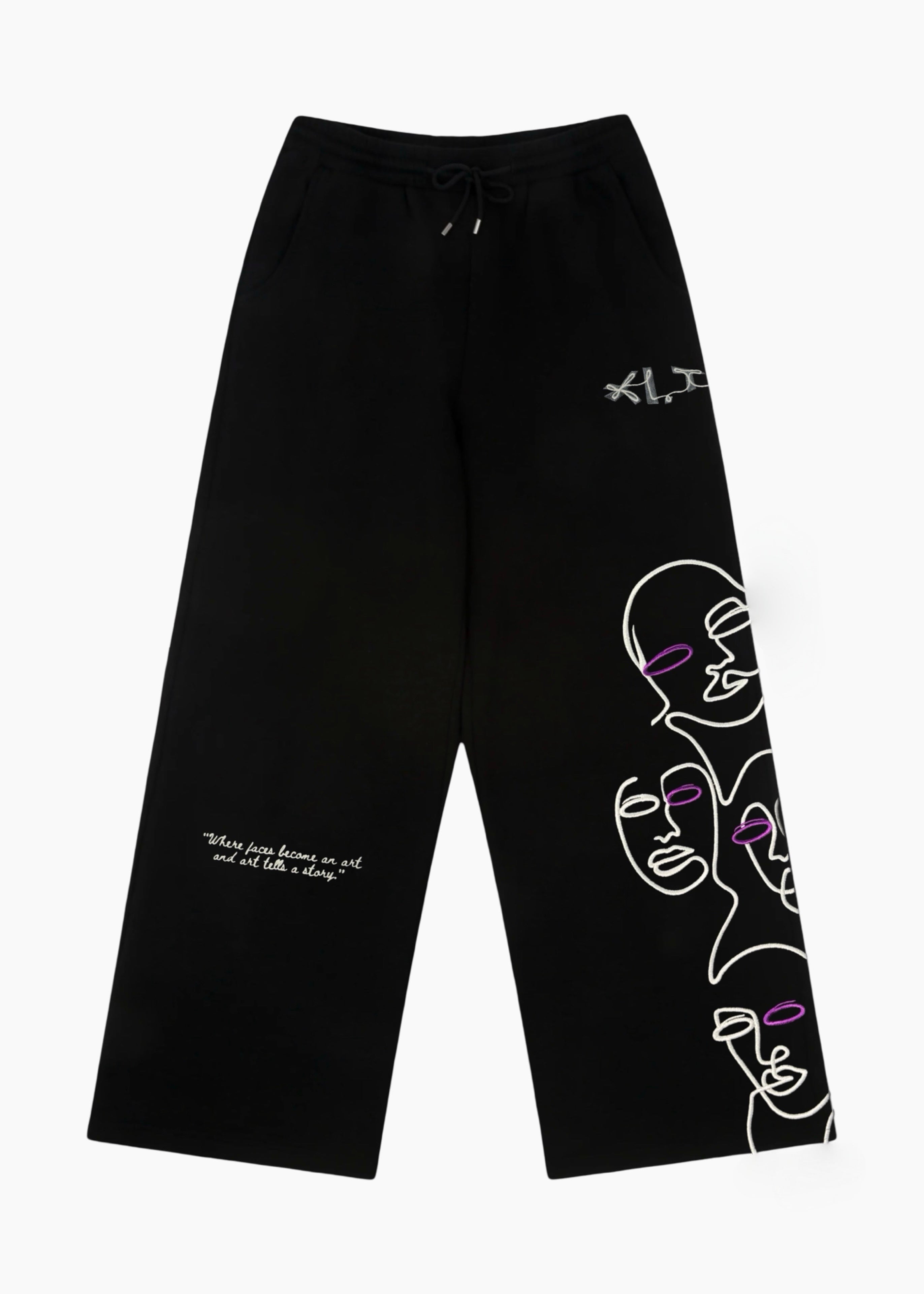 BLACK ‘VOID FACES’ PANTS