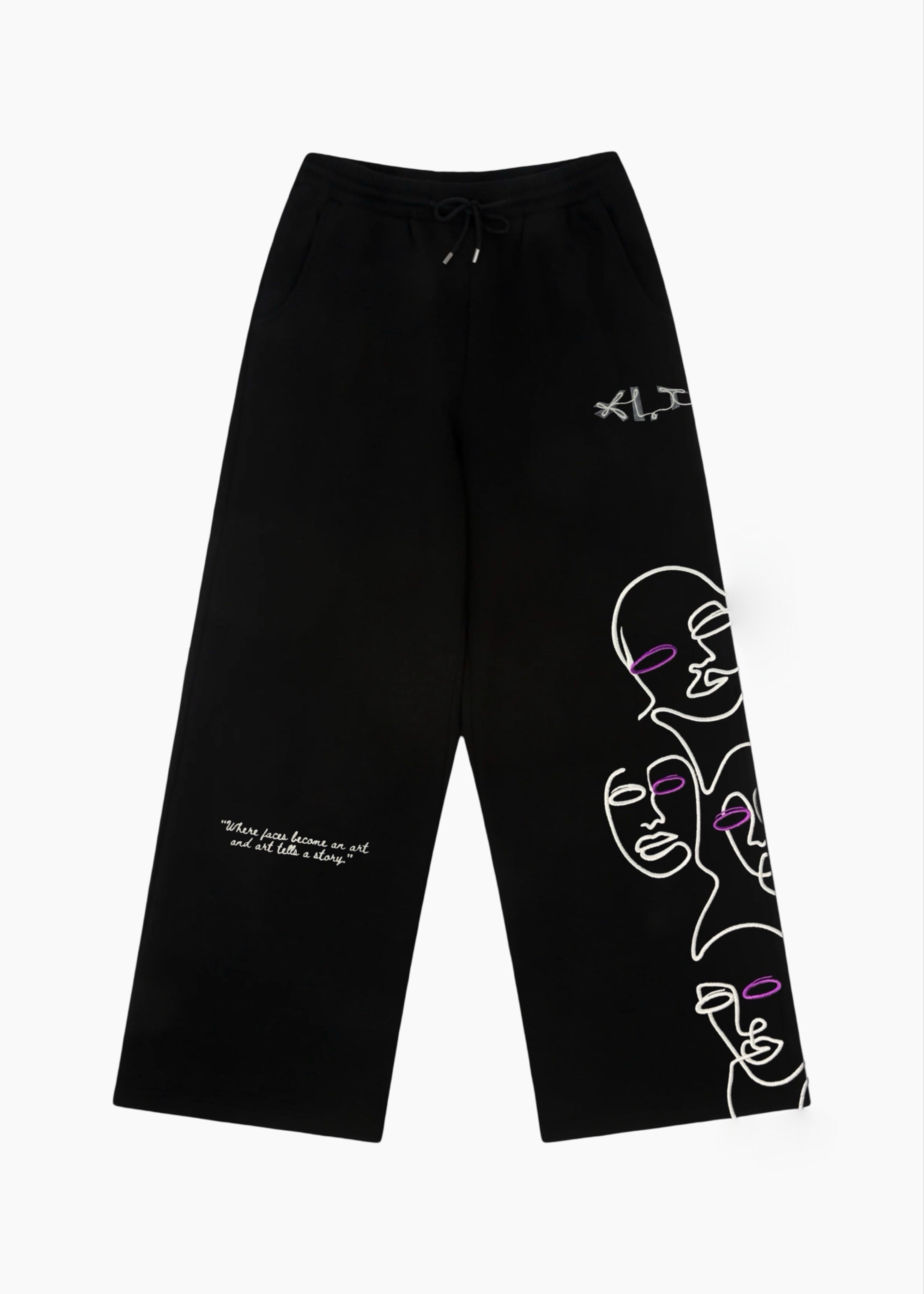 BLACK ‘VOID FACES’ PANTS