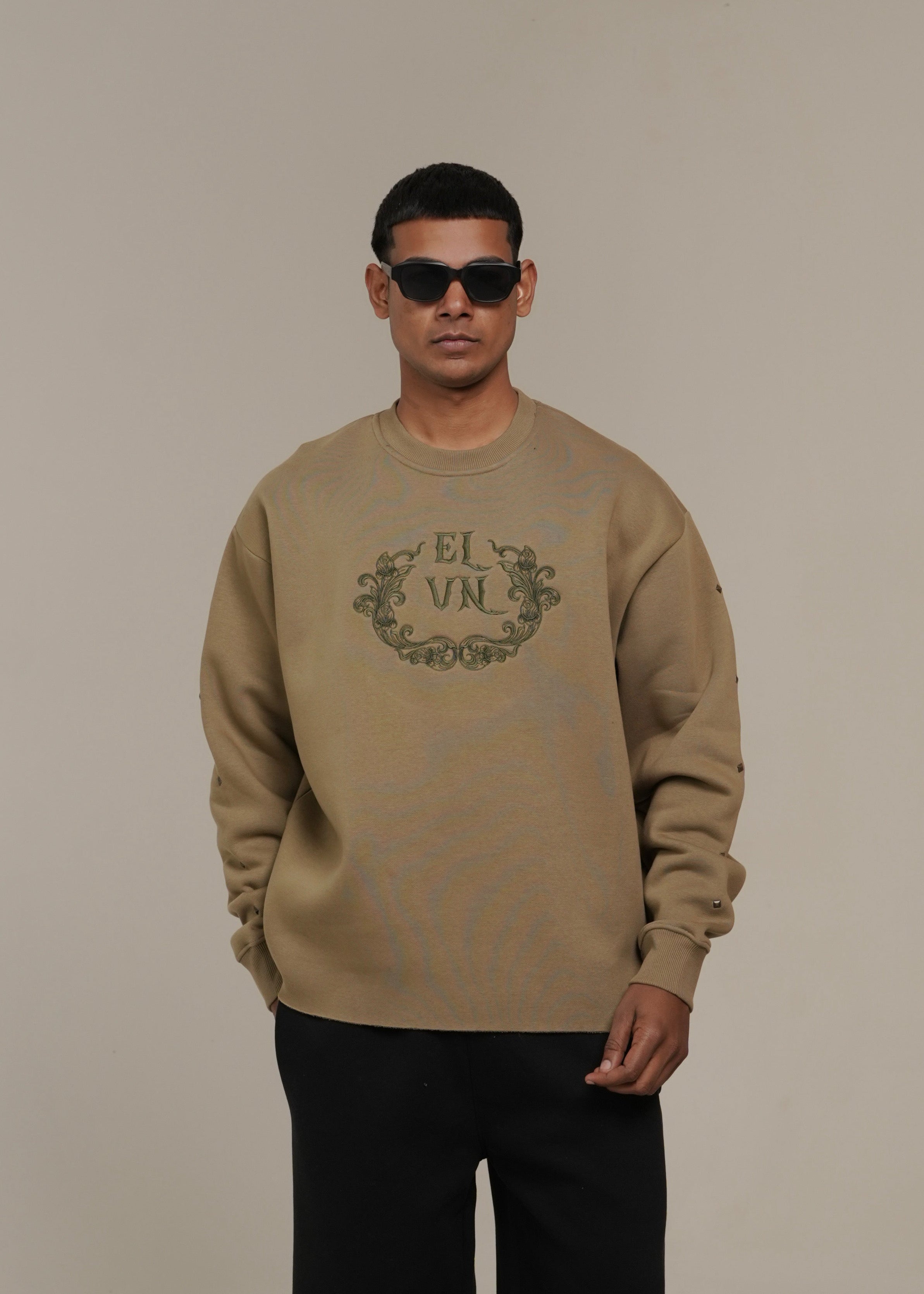 ‘FALLEN GRACE’ CROPPED SWEATSHIRT | SAGE GREEN