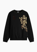 ‘CARVED ELEGANCE’ CROPPED SWEATSHIRT | BLACK