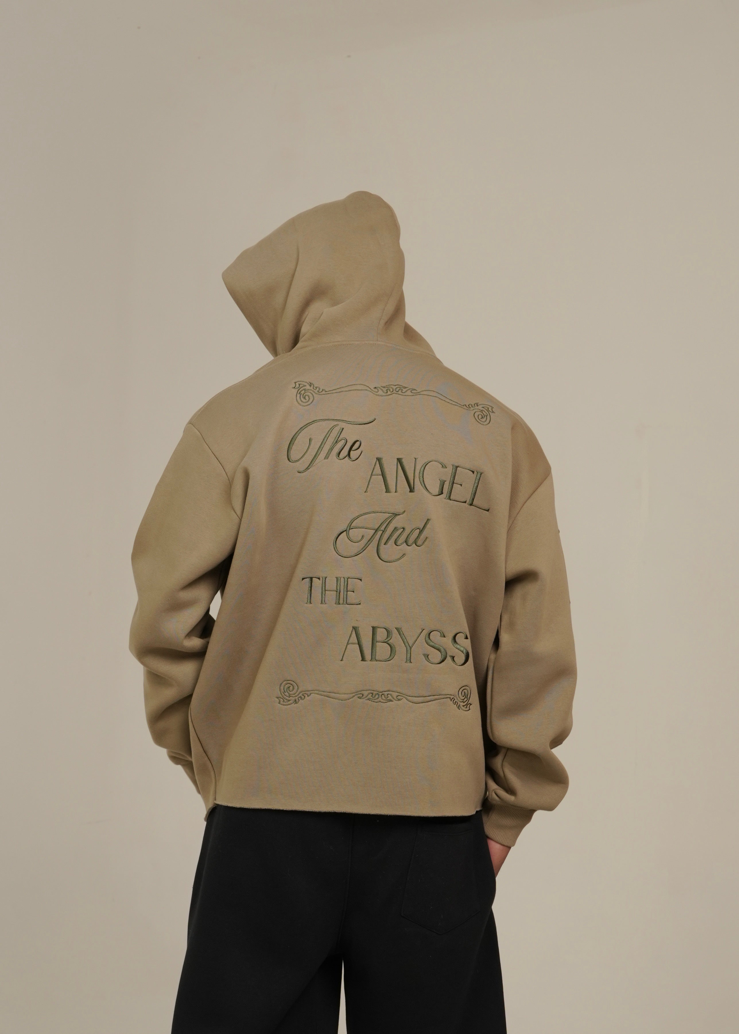 ‘FALLEN GRACE’ CROPPED HOODIE | SAGE GREEN