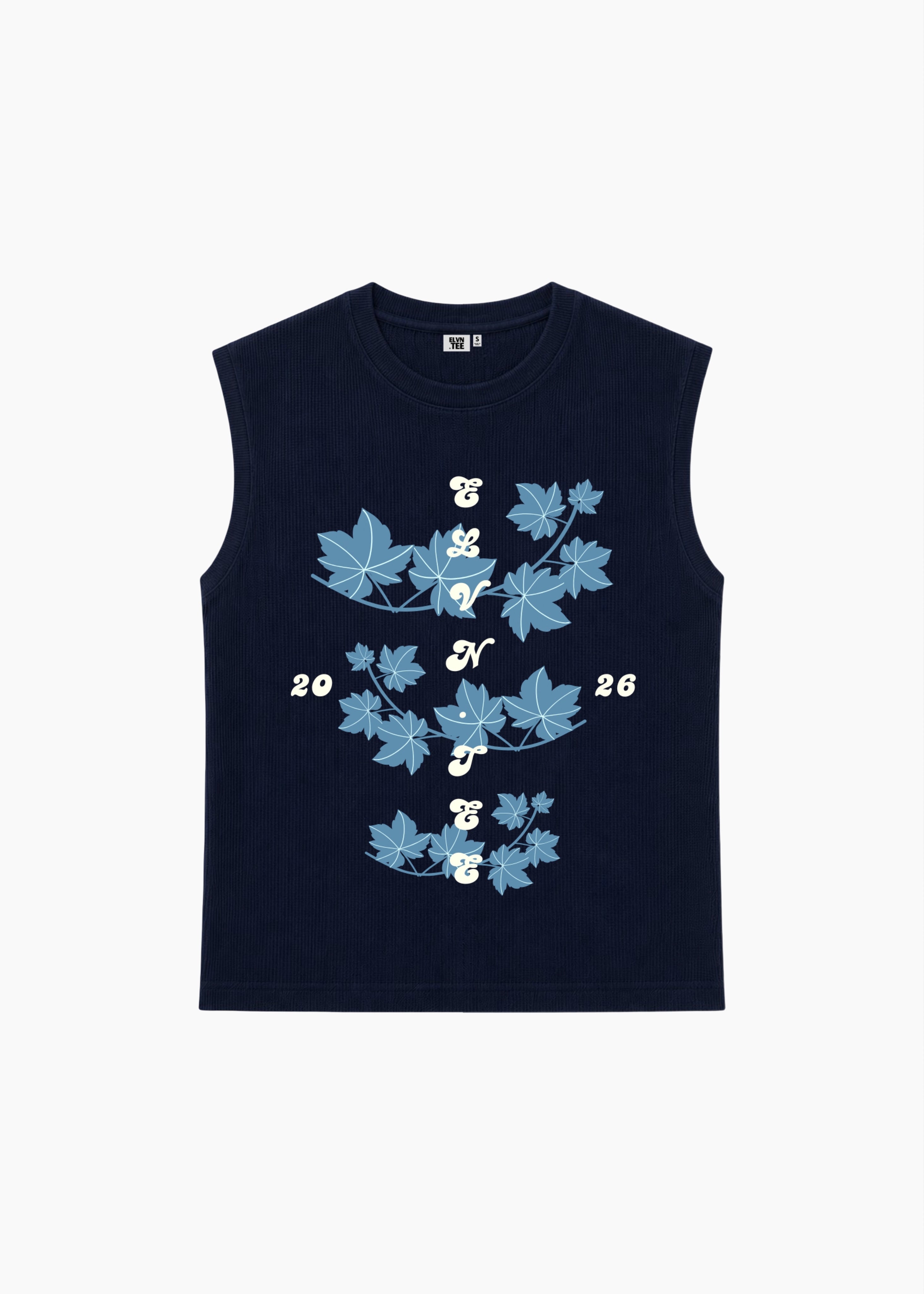 ‘EASE IN DEPTH’ WAFFLE TANK TOP | NAVY BLUE