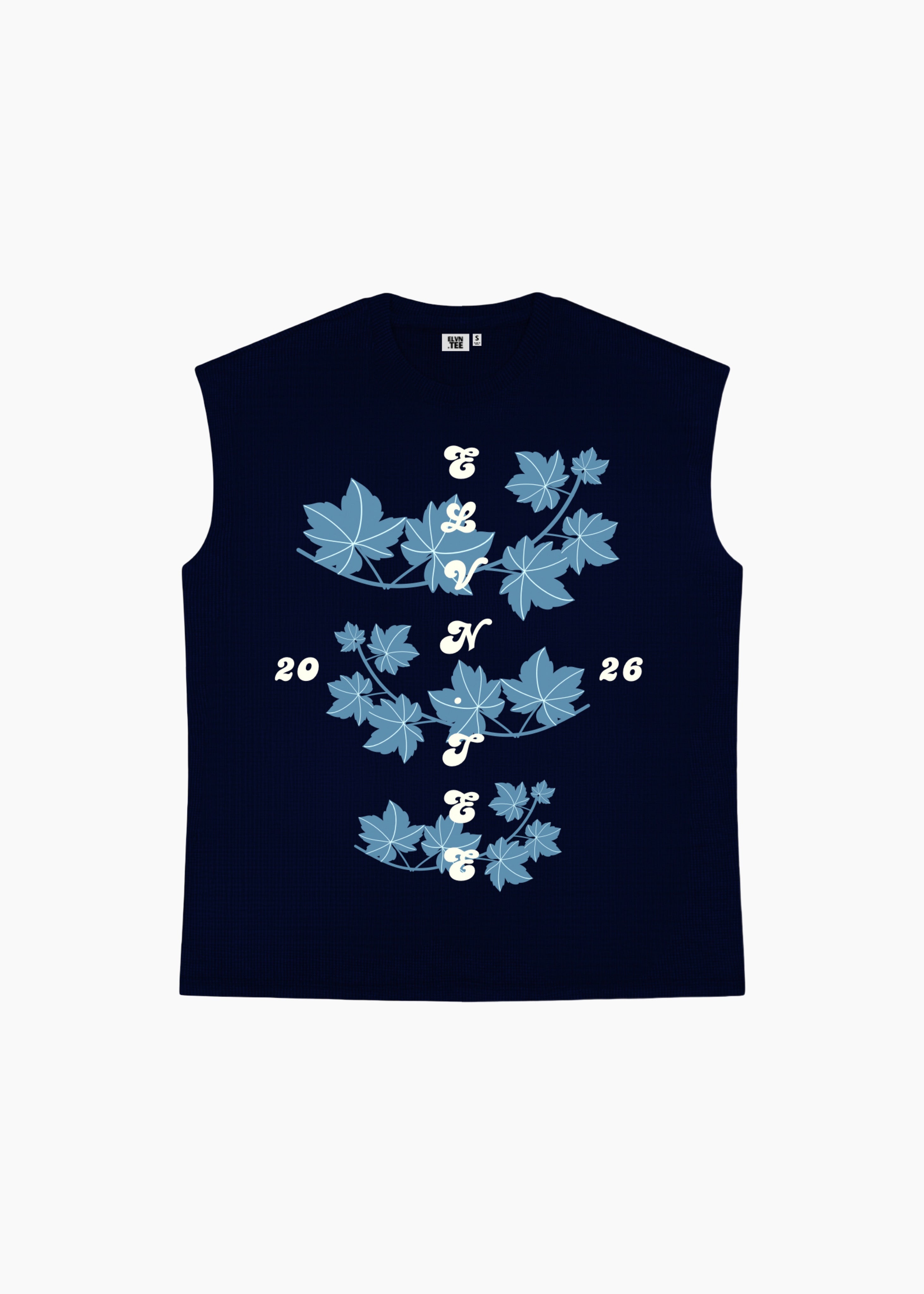 ‘EASE IN DEPTH’ WAFFLE TANK TOP | NAVY BLUE