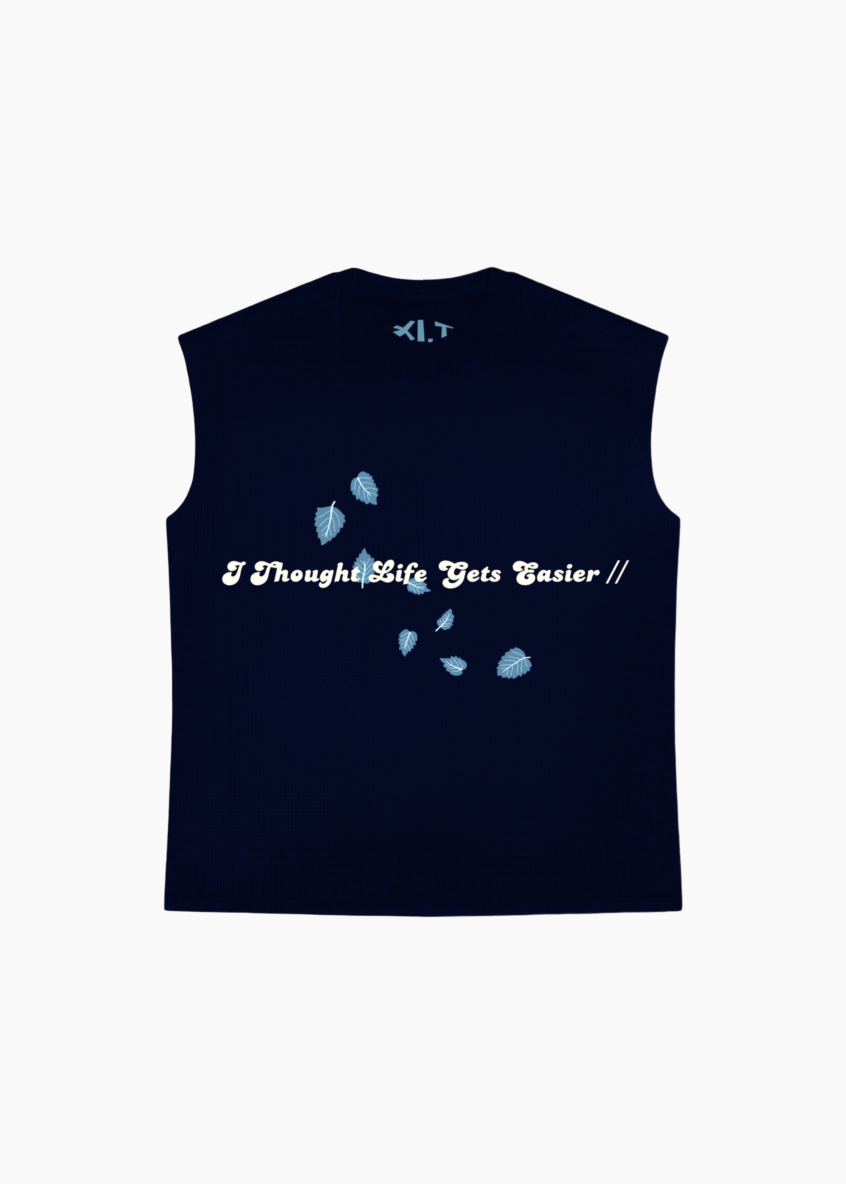 ‘EASE IN DEPTH’ WAFFLE TANK TOP | NAVY BLUE