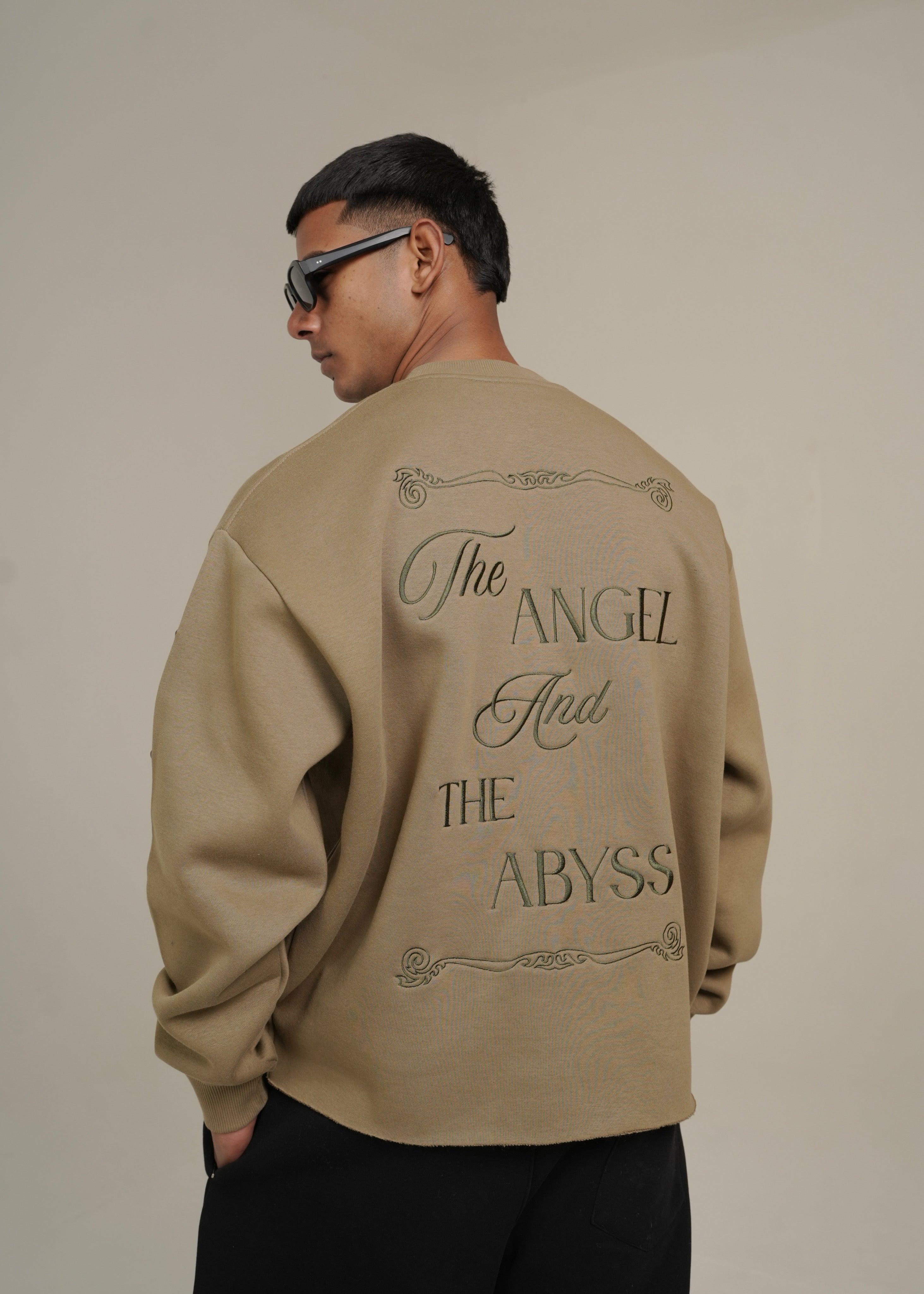‘FALLEN GRACE’ CROPPED SWEATSHIRT | SAGE GREEN
