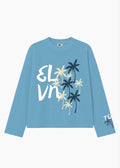 ‘PALM STATE’ FULL SLEEVE WAFFLE .TEE | SKY BLUE