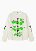 ‘EASE IN DEPTH’ FULL SLEEVE WAFFLE TEE | OFF WHITE