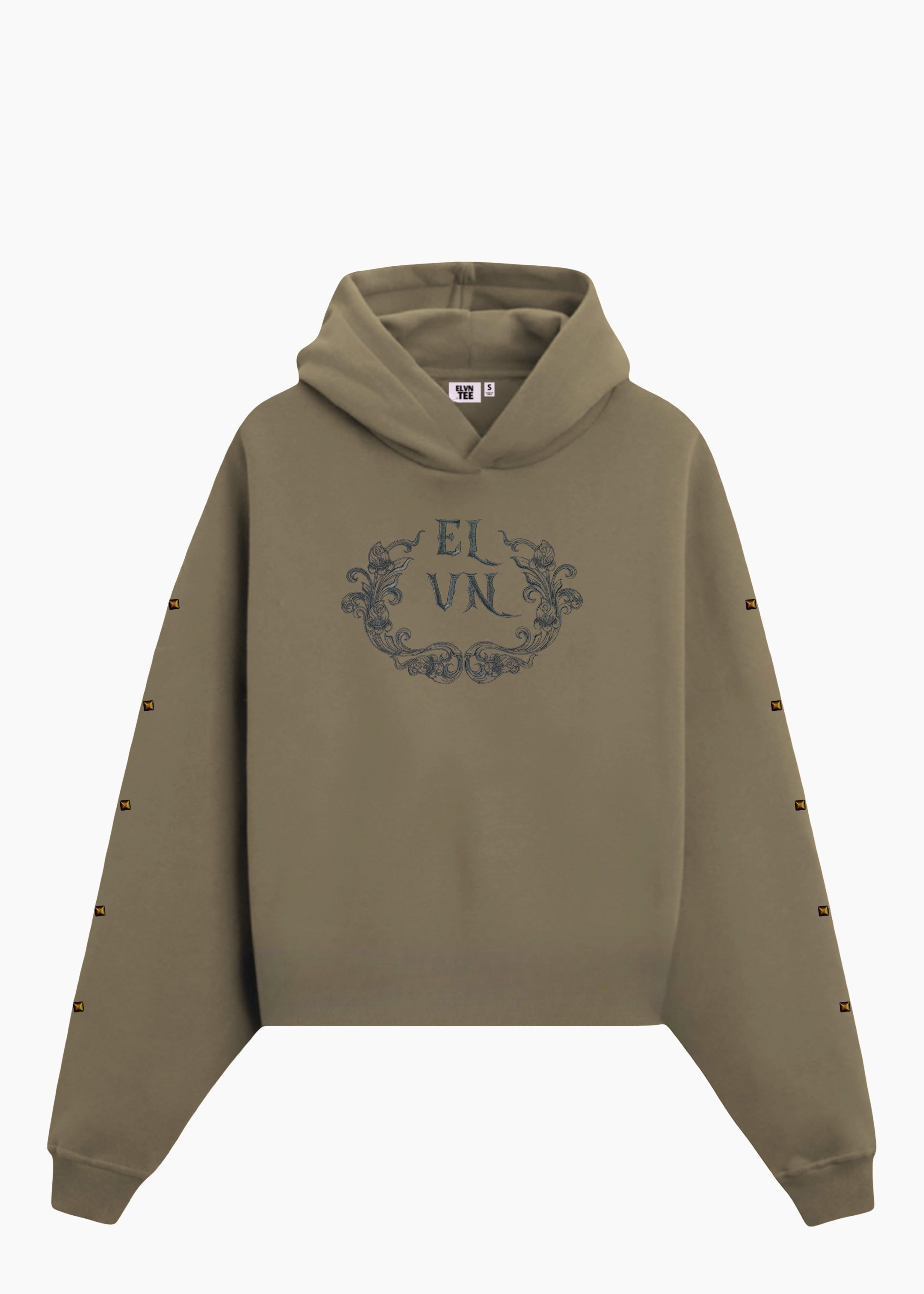 ‘FALLEN GRACE’ CROPPED HOODIE | SAGE GREEN