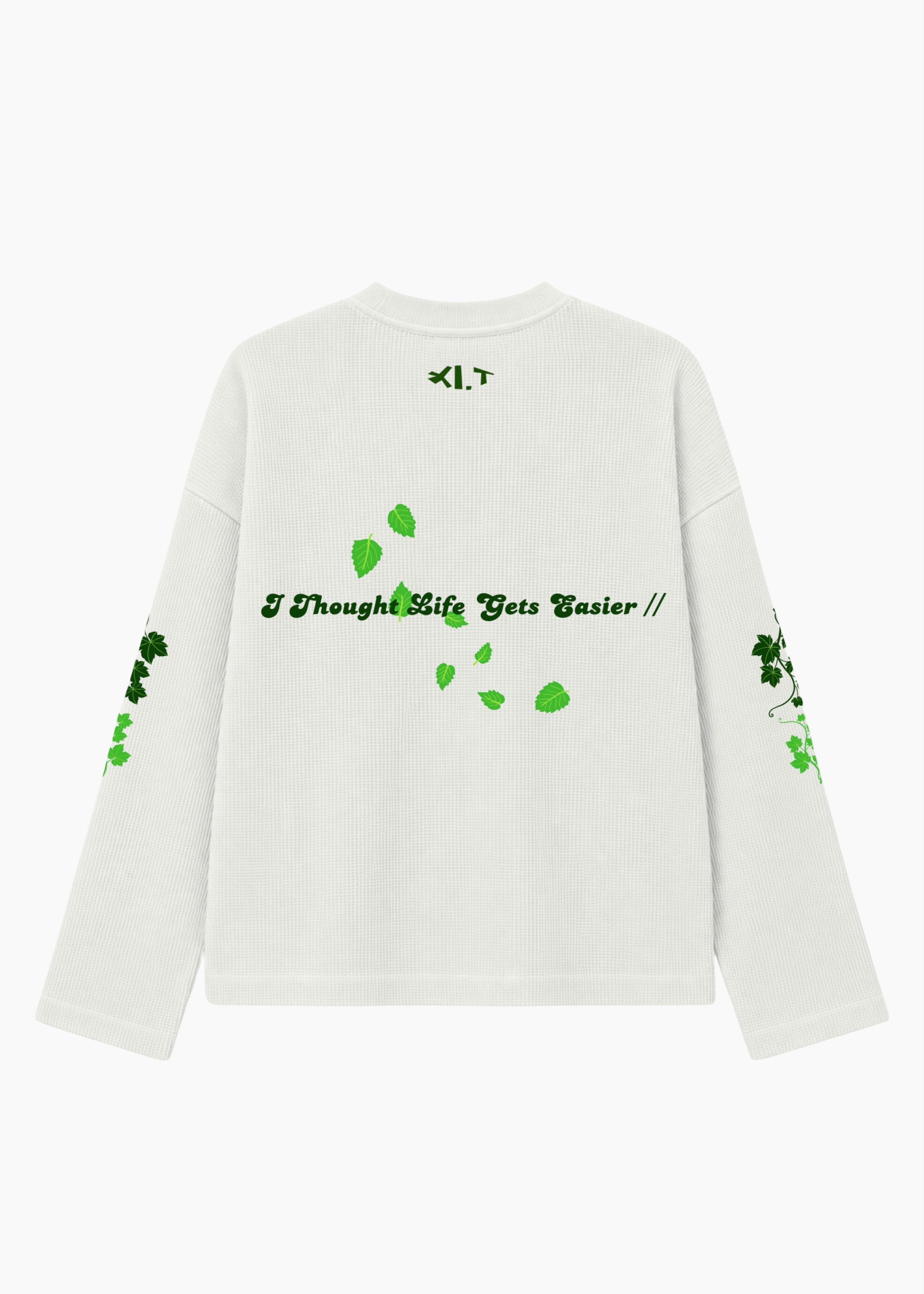 ‘EASE IN DEPTH’ FULL SLEEVE WAFFLE .TEE | OFF WHITE