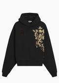 ‘CARVED ELEGANCE’ CROPPED HOODIE | BLACK